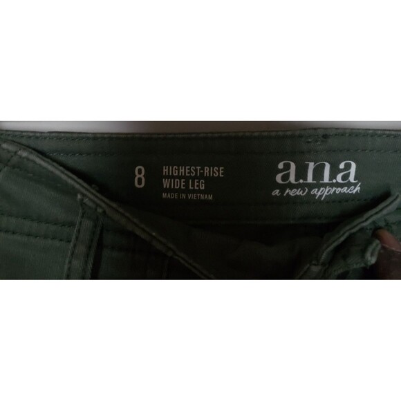 Women's a.n.a Wide Leg Trendy Hobo Chic Cargo Pants Olive Multi Pocket Sz 8 NWT - Picture 11 of 16